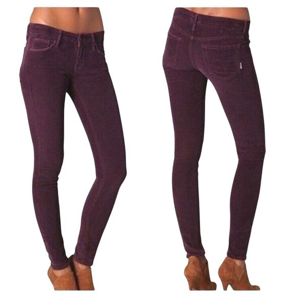 Mother The Looker Corduroy Skinny Pants in Violet Womens Size 30 - Picture 1 of 12
